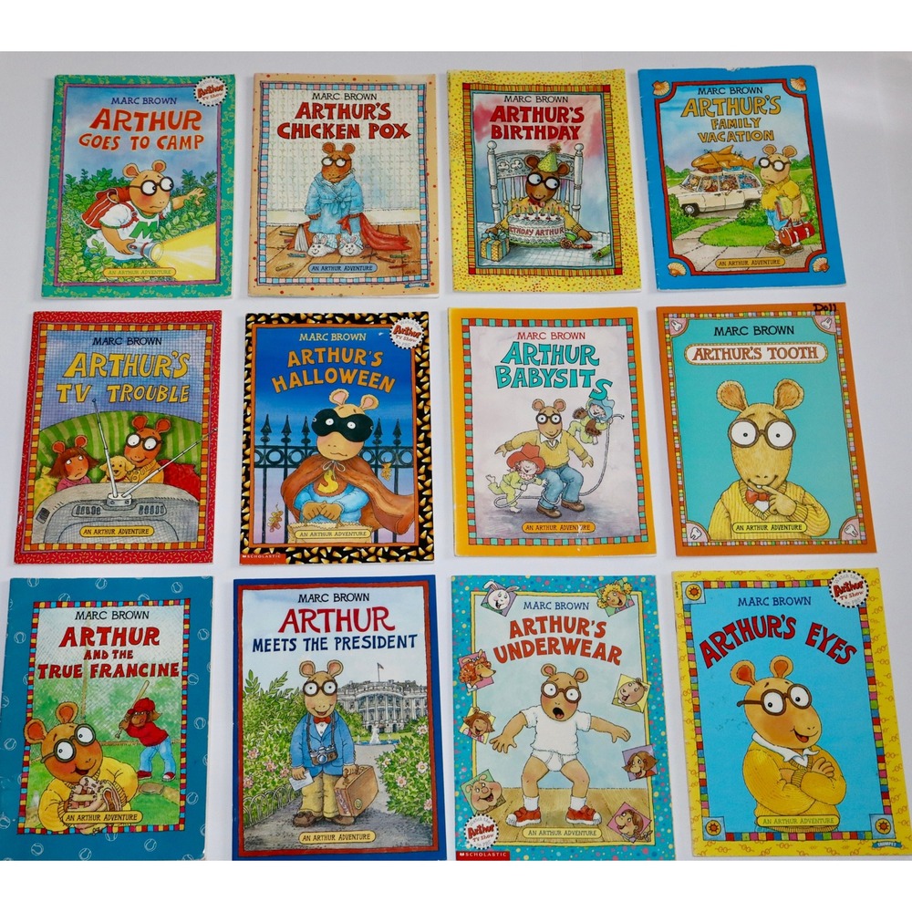 Arthur Aardvark Adventure Book Lot of 12 PB Picture Books Vintage Marc Brown